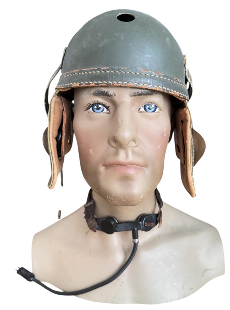 U.S. Tank i.e. Crash Helmet Complete With Earphones And Goggles - Nice Used Condition