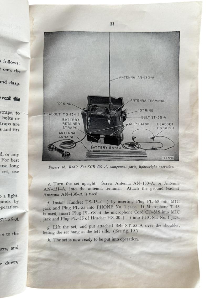 U.S. BC-1000 (SCR-300) Back Pack Radio 1944 Dated Complete - Nice Used Condition