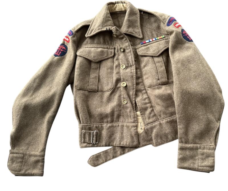 British 1937 Pattern Battle Dress Mounted To A Commando of Danish Nationality - Nice Used Condition