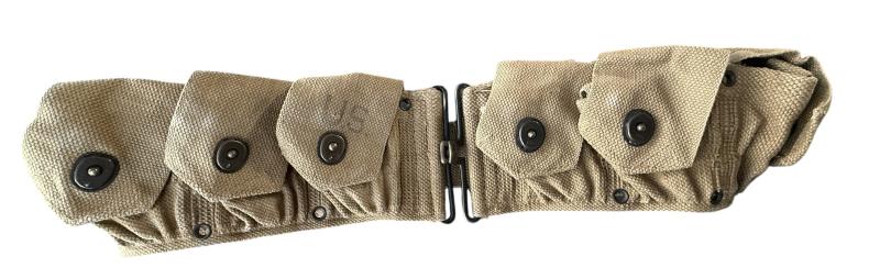 US ARMY BRITISH MADE GARAND CARTRIDGE BELT 1943 dated Nice Used Condition