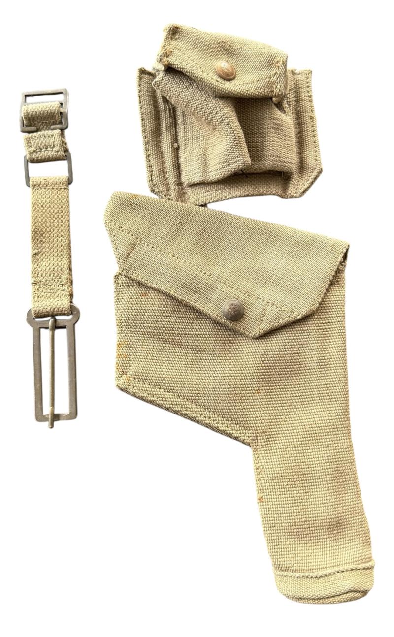 British 1937 Pattern Pistol Holster and Ammuntion Pouch - Nice Used Condition