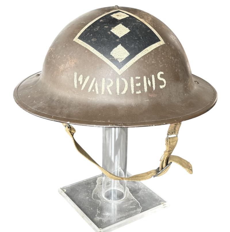 British Home Front Air Raid Warden Helmet - Nice Used Condition