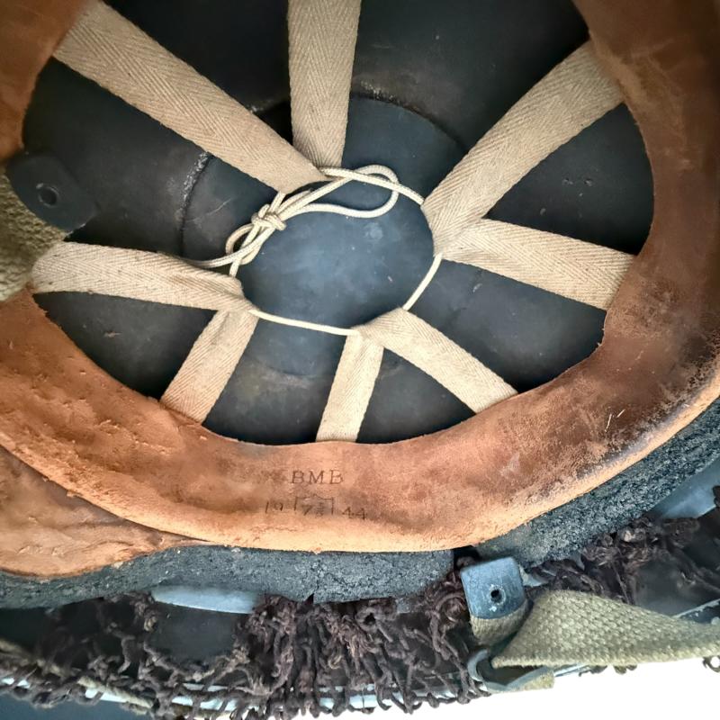 British (Airborne) MK3 Paratrooper/Airborne Combat Helmet 1944 Size 7 3/8 - Nice Used Condition