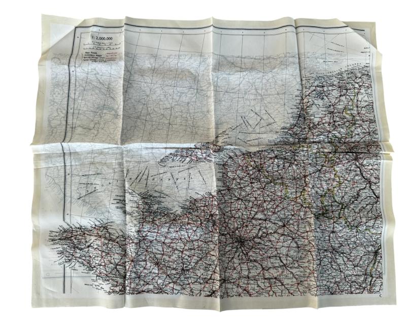 British Silk Escape Map Holland, Belgium, France & Northern Spain - Near Mint Condition