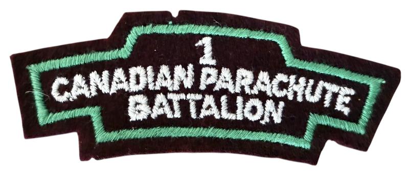First Canadian Parachute Battalion  Glueback British made Shoulder Titles - Unussued Condition