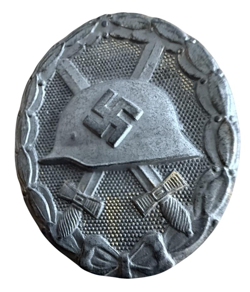 Wound Badge in Silver By B.H. Mayer - Nice Used Condition