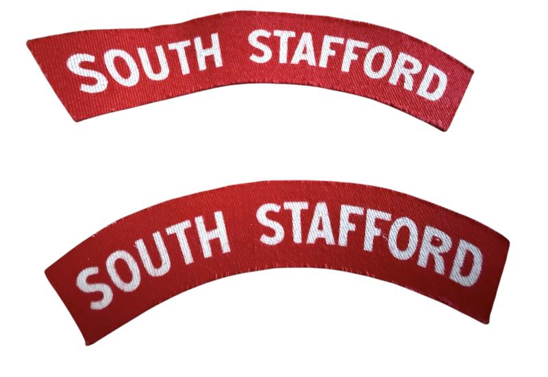 British (Airborne) South Staffordshire Regiment Shoulder Titles - Mint Condition