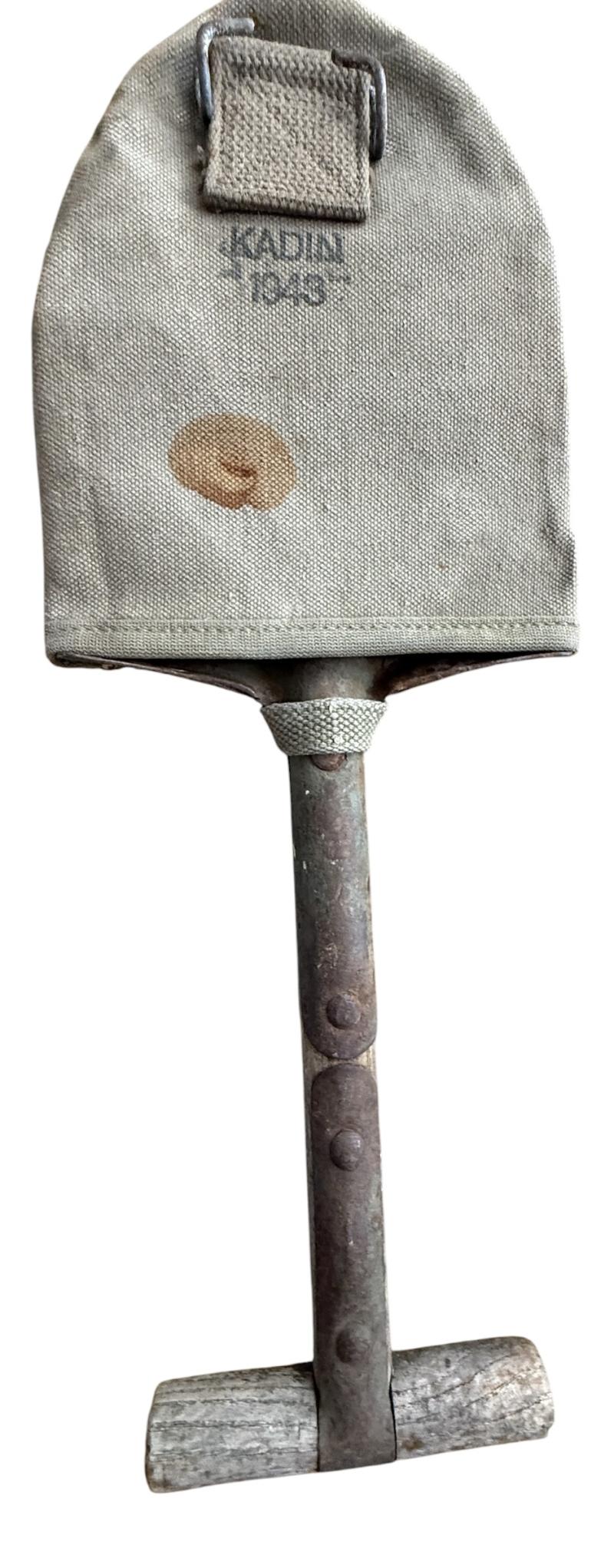 U.S. (Airborne) M-1910 Shortened T-Shovel & Cover - Nice Used Condition