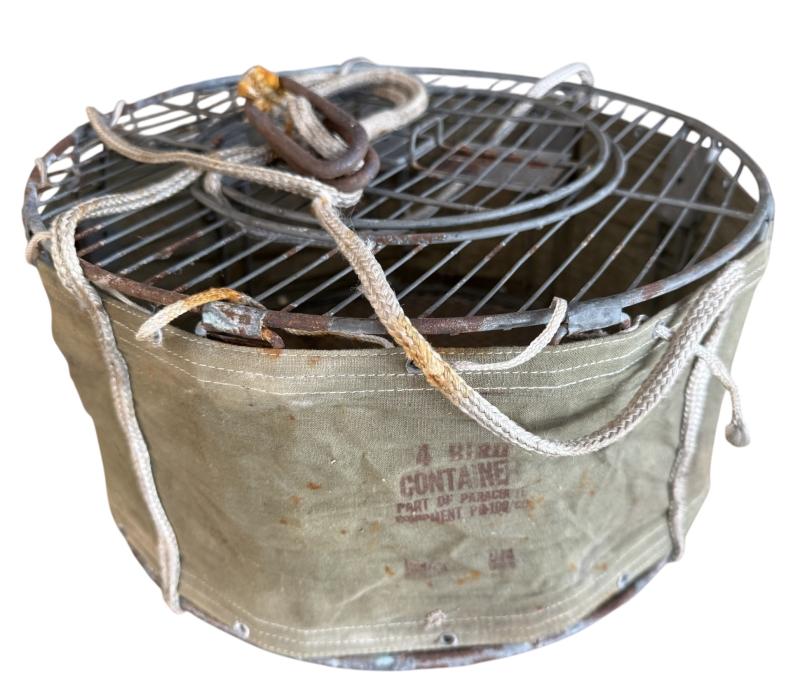 Original U.S. WWII Airborne Parachute Pigeon Cage Drop Cage Basket