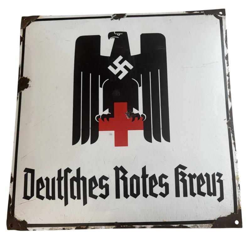 Deutsches Rotes kreuz Enamael Sign Nice Used Condition