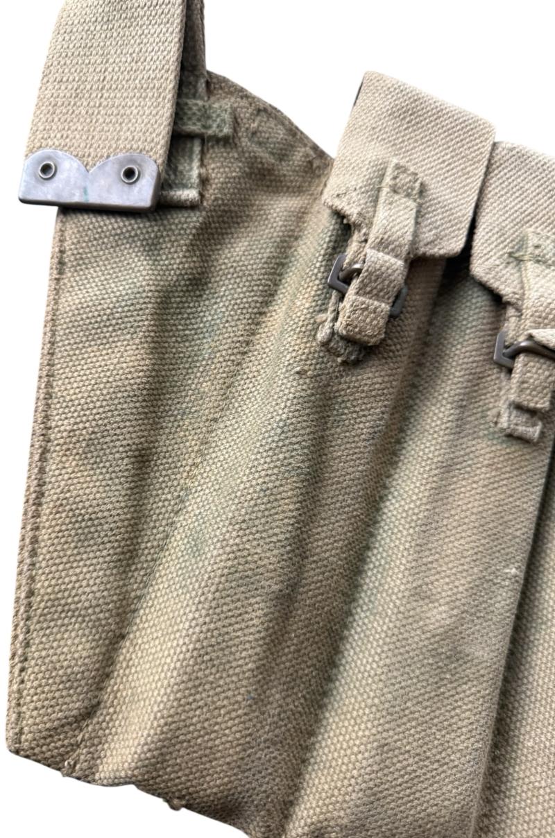 British (Airborne) Sten Gun Bandoleer Blanco - Combat Used