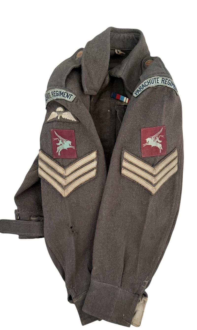 Rare 1st Airborne Division Battle Dress Original Mounted Parachute Regiment Sergeants - Nice Used Condition