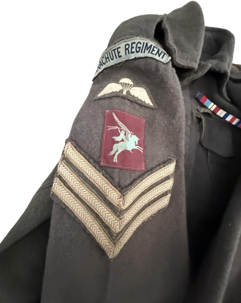 Rare 1st Airborne Division Battle Dress Original Mounted Parachute Regiment Sergeants - Nice Used Condition