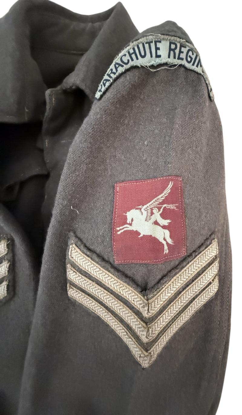 Rare 1st Airborne Division Battle Dress Original Mounted Parachute Regiment Sergeants - Nice Used Condition