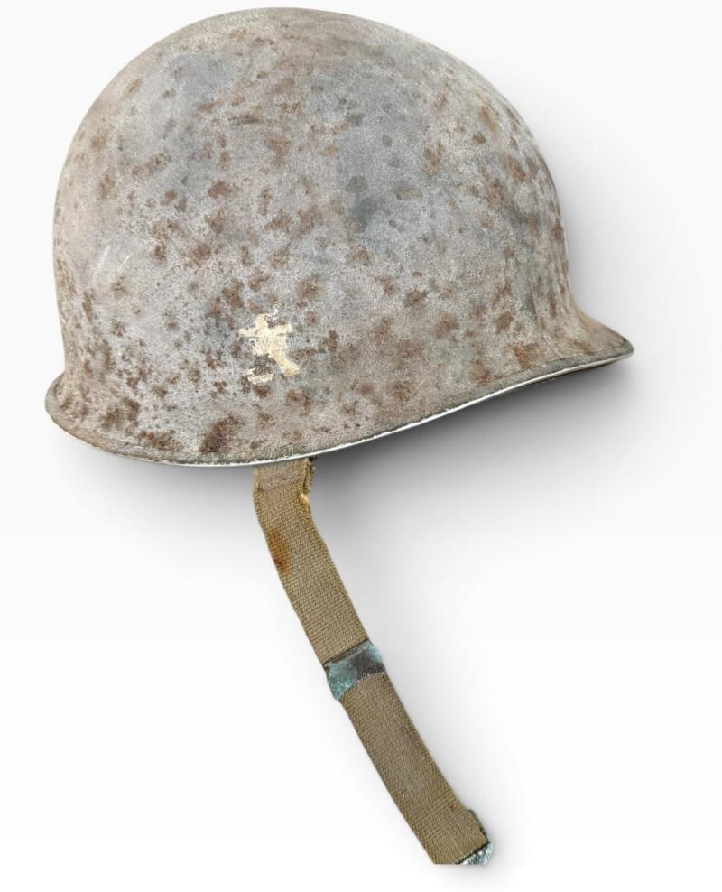 Extremely Rare U.S. (Airborne)  509th Parachute Infantry Regiment Helmet - Battle of the Bulge