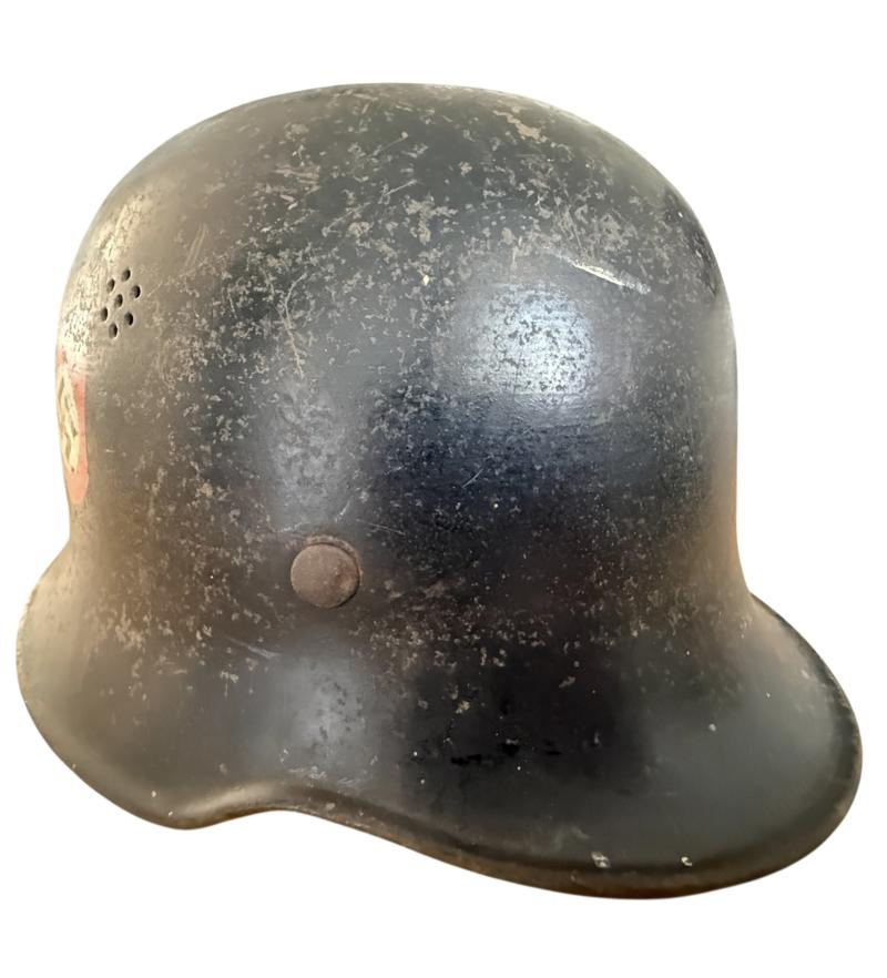 German M34 Double Decal 'Feuerschutzpolizei' Helmet - Nice Used Condition